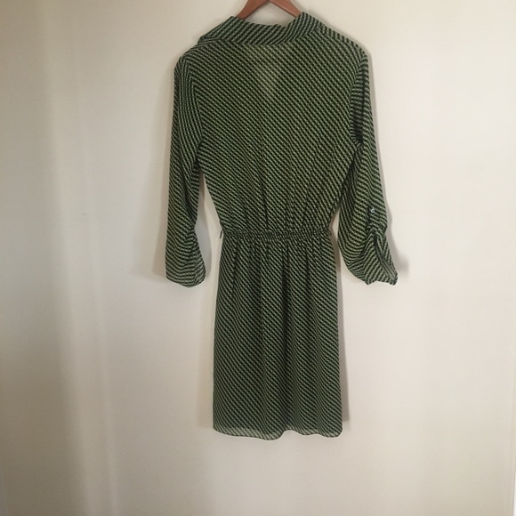 Max studio long sleeve blouse dress green & black - Picture 3 of 4